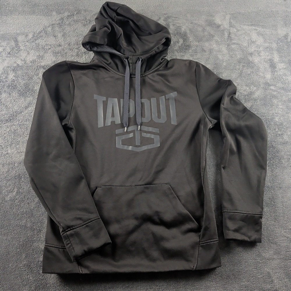 Tapout Hoodie Unisex Size M Black Athletic Pullover Long Sleeve Fleece Lined - Picture 1 of 5